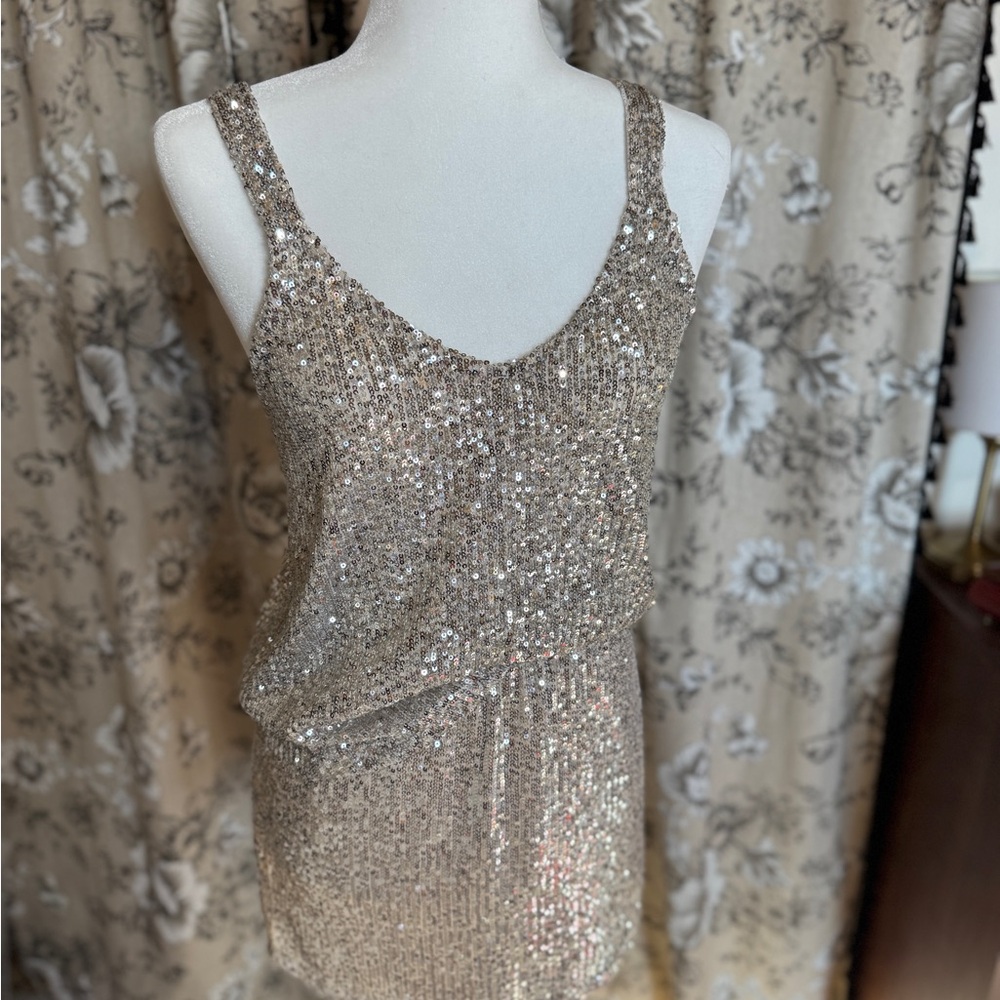 Sequin Gold Matching Set